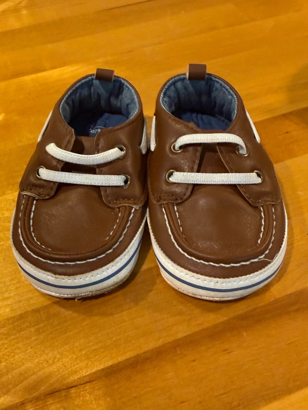 Brown Leather-Style baby Boat Shoes - Unbranded